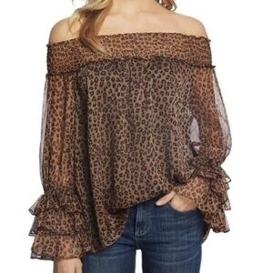 CeCe Brown Leopard Print Top